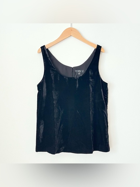 J. Crew Tops - NWT J.Crew Women's Black Velvet Tank Top Size 0 Old Money Dark Academia Goth